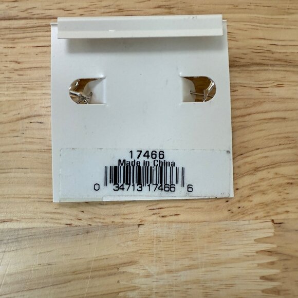 Monet Silver-Tone Hoop Earrings With Dangle Heart Charm - Picture 3 of 6